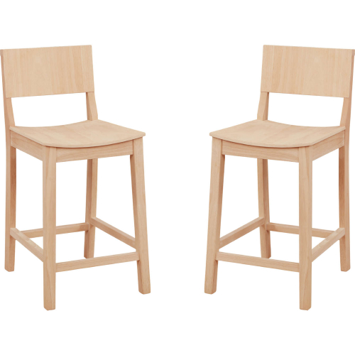 Devin Counter Stool in Unfinished Wood (Set of 2)