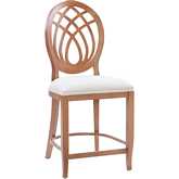 Dara Counter Stool in Wood & Linen Look Fabric (Set of 2)