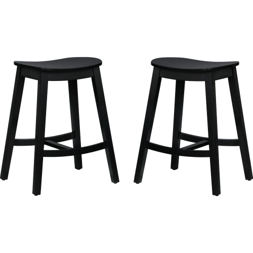 Culver Counter Stool in Black Wood (Set of 2)