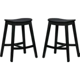 Culver Counter Stool in Black Wood (Set of 2)