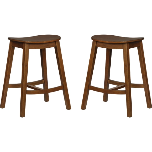 Culver Counter Stool in Brown Wood (Set of 2)