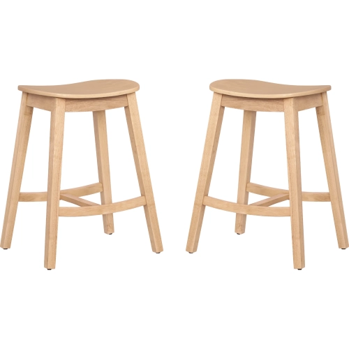 Culver Counter Stool in Natural Wood (Set of 2)