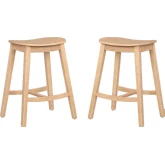 Culver Counter Stool in Natural Wood (Set of 2)