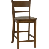 Torino Villa Counter Stool in Walnut Brown Finish Wood