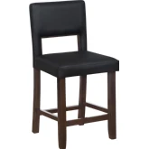 Vega Counter Stool in Espresso Wood & Black Vegan Leather