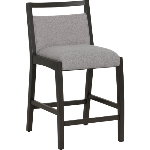 Skylar Counter Stool in Dark Grey Wood & Grey Fabric