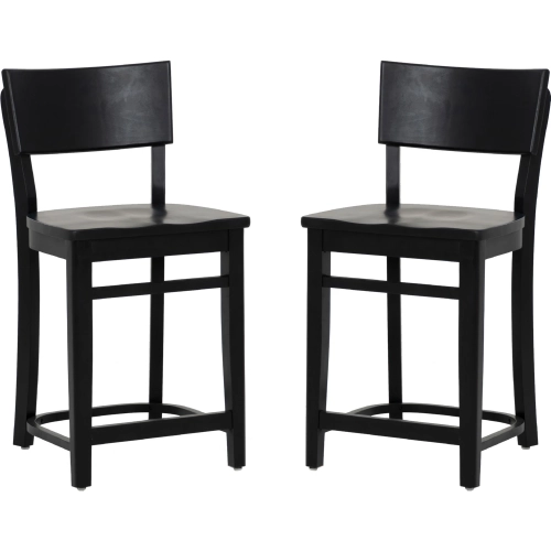 Briggs Counter Stool in Black Wood (Set of 2)