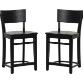 Briggs Counter Stool in Black Wood (Set of 2)