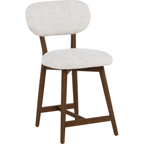 Curran 24" Counter Stool in Brown Wood & Beige Fabric