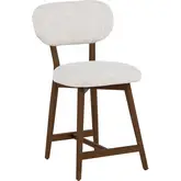 Curran 24" Counter Stool in Brown Wood & Beige Fabric