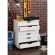 Cary 6 Drawer Wide Roll Cart in White Wash Wood