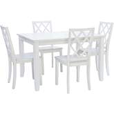Hamlet 5 Piece Dining Set in White Wood