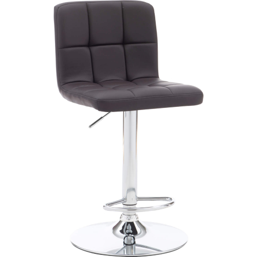 Clayton Bar Stool in Chrome & Chocolate Brown Leatherette