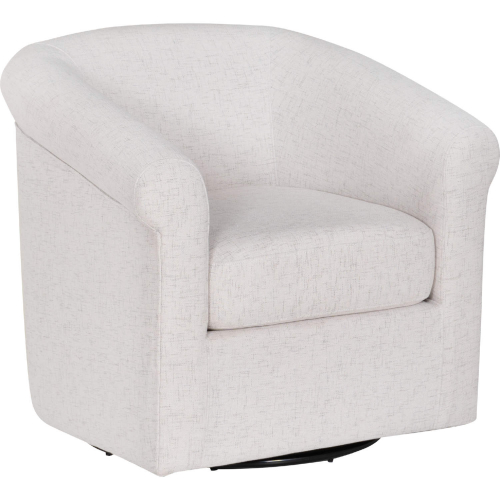 Bonnie Swivel Accent Chair in Bone Linen Look & Bronze