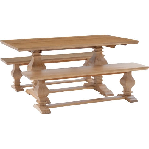 McLeavy 3 Piece Dining Set in Rustic Honey Brown Wood