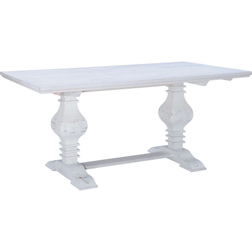 Mcleavy Dining Table in Distressed White Wood