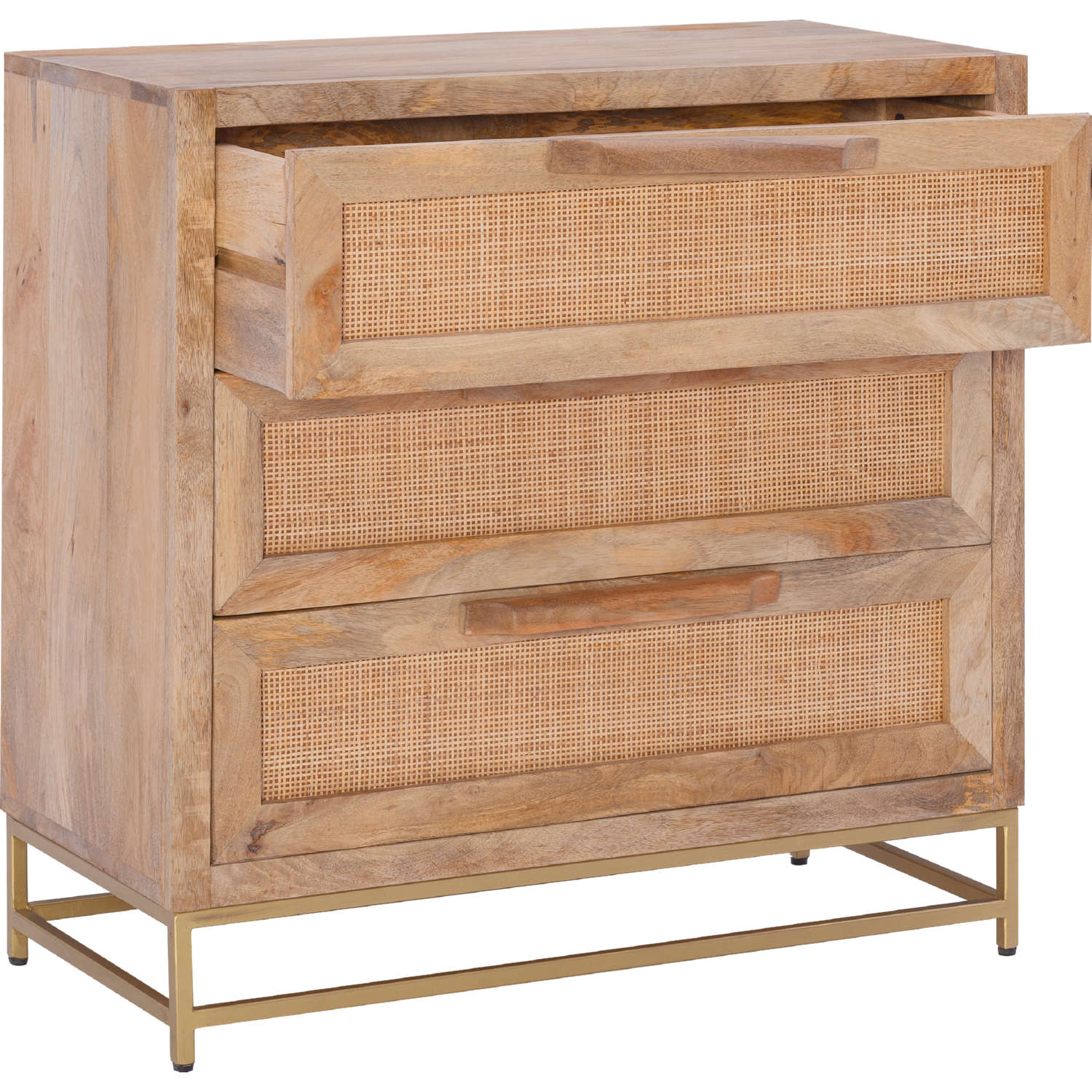 Powell D1239A19C3 Janie 3-Drawer Cabinet in Natural Finish Rattan