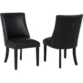 Adler Dining Chair in Black Wood & Black Vegan Leather