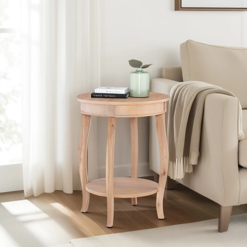 Aura Side Table in Natural Glaze Wood