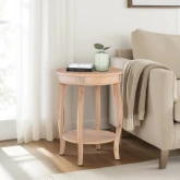 Aura Side Table in Natural Glaze Wood