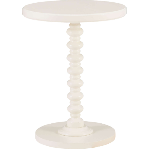 Aurora Side Table in Off White Finish Wood