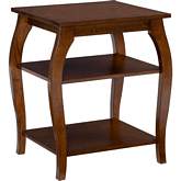 Prismatic Side Table in Hazelnut Finish Wood