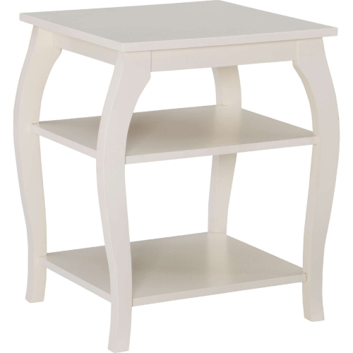 Prismatic Side Table in Off White Finish Wood