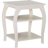 Prismatic Side Table in Off White Finish Wood