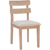 Drury Dining Chair in Natural Wood & Beige Fabric (Set of 2)