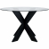 Adler 48" Round X Base Dining Table in Black & Tempered Glass