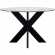 Adler 48" Round X Base Dining Table in Black & Tempered Glass