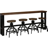Hawkford 5 Piece Adjustable Console Dining Set in Wood & Gunmetal