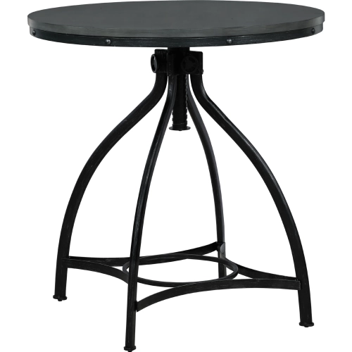 Hawkford 36" Adjustable Round Counter Dining Table in Grey Wood & Gunmetal