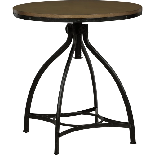 Hawkford 36" Adjustable Round Counter Dining Table in Wood & Gunmetal