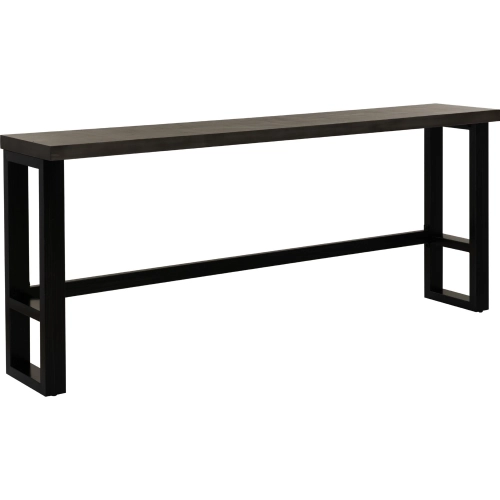 Hawkford 84" Sofa Console Table in Grey Wood & Gunmetal