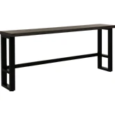 Hawkford 84" Sofa Console Table in Grey Wood & Gunmetal