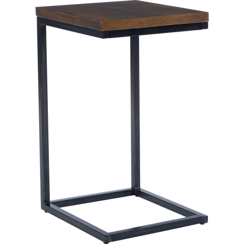 Braniff C Side Table in Dark Grey Wood & Black Metal