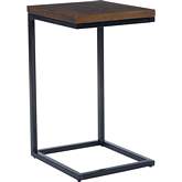 Braniff C Side Table in Dark Grey Wood & Black Metal