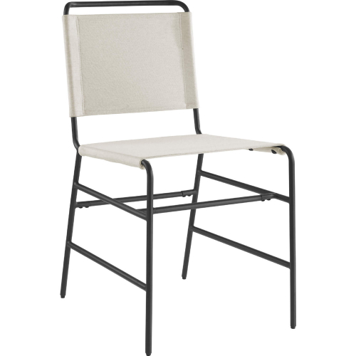Wharton Dining Chair in Cream Fabric & Black Steel