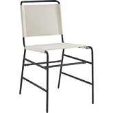 Wharton Dining Chair in Cream Fabric & Black Steel