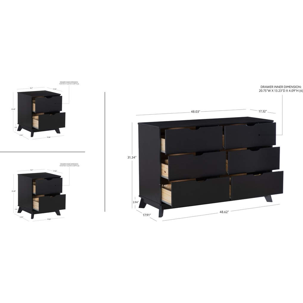 3 piece dresser and nightstand set black no 2901 / Jojo Dress main image 0