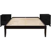 Polly 3 Piece Full Bed & 2 Drawer Nightstands Set in Black