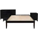 Polly 4 Piece Full Bed, Dresser & 2 Drawer Nightstands Set in Black