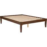 Polly Full Platform Bed Walnut in Walnut Brown