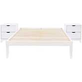 Polly 3 Piece Full Bed & 2 Drawer Nightstands Set in White