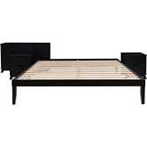 Polly 4 Piece King Bed, Dresser & 2 Drawer Nightstands Set in Black