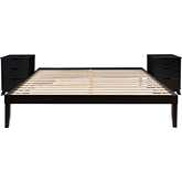 Polly 3 Piece King Bed & 3 Drawer Nightstands Set in Black