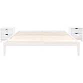 Polly 3 Piece King Bed & 2 Drawer Nightstands Set in White