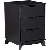 Polly 3 Drawer Nightstand Black Finish Wood