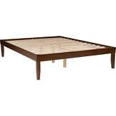 Polly Queen Platform Bed Walnut in Walnut Brown